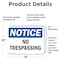 Signmission No Trespassing OSHA Notice Sign, Vinyl Decal, 14in W x 10in L, 2PK OS-2PACK-NS-D-1014-L-16214 - alternate 6